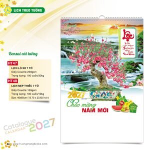 Lịch Treo Tường 2027 HT Mẫu HT47 (40 x 60cm) Quà Tết Gia Đình Sum Vầy Ý Nghĩa in logo doanh nghiệp quà tặng Tết tại Quà Tặng Gia Dụng VN