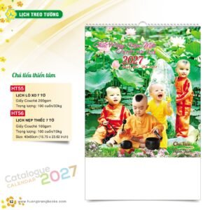 Lịch Bloc 2027 HT Mẫu HT55 (29 x 41 cm) Quà Tết Gia Đình Sum Vầy Ý Nghĩa in logo doanh nghiệp quà tặng Tết tại Quà Tặng Gia Dụng VN