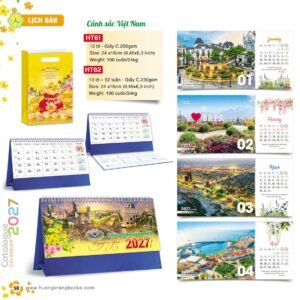 Lịch Để Bàn 2027 HT Mẫu HT61 (24 x 16cm) Quà Tết Gia Đình Sum Vầy Ý Nghĩa in logo doanh nghiệp quà tặng Tết tại Quà Tặng Gia Dụng VN
