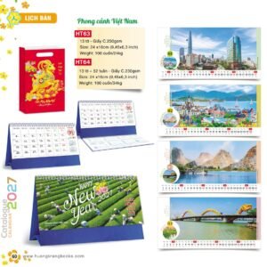 Lịch Để Bàn 2027 HT Mẫu HT63 (24 x 16cm) Quà Tết Gia Đình Sum Vầy Ý Nghĩa in logo doanh nghiệp quà tặng Tết tại Quà Tặng Gia Dụng VN