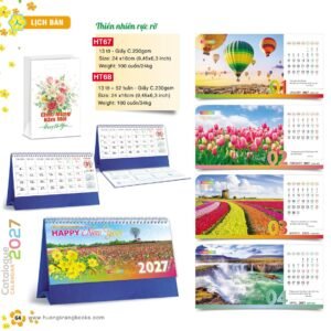 Lịch Để Bàn 2027 HT Mẫu HT67 (24 x 16cm) Quà Tết Gia Đình Sum Vầy Ý Nghĩa in logo doanh nghiệp quà tặng Tết tại Quà Tặng Gia Dụng VN