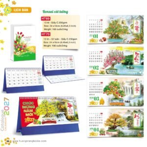 Lịch Để Bàn 2027 HT Mẫu HT69 (24 x 16cm) Quà Tết Gia Đình Sum Vầy Ý Nghĩa in logo doanh nghiệp quà tặng Tết tại Quà Tặng Gia Dụng VN