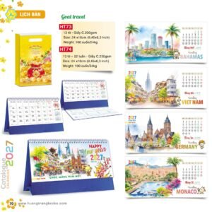 Lịch Để Bàn 2027 HT Mẫu HT73 (24 x 16cm) Quà Tết Gia Đình Sum Vầy Ý Nghĩa in logo doanh nghiệp quà tặng Tết tại Quà Tặng Gia Dụng VN