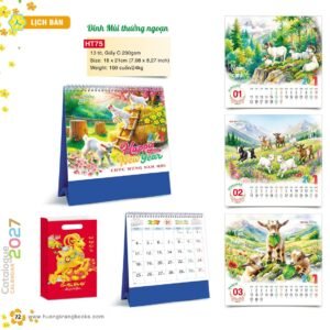 Lịch Để Bàn 2027 HT Mẫu HT75 (18 x 21cm) Quà Tết Gia Đình Sum Vầy Ý Nghĩa in logo doanh nghiệp quà tặng Tết tại Quà Tặng Gia Dụng VN