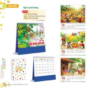Lịch Để Bàn 2027 HT Mẫu HT76 (18 x 21cm) Quà Tết Gia Đình Sum Vầy Ý Nghĩa in logo doanh nghiệp quà tặng Tết tại Quà Tặng Gia Dụng VN