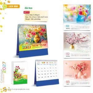 Lịch Để Bàn 2027 HT Mẫu HT77 (18 x 21cm) Quà Tết Gia Đình Sum Vầy Ý Nghĩa in logo doanh nghiệp quà tặng Tết tại Quà Tặng Gia Dụng VN