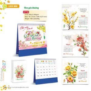 Lịch Để Bàn 2027 HT Mẫu HT78 (18 x 21cm) Quà Tết Gia Đình Sum Vầy Ý Nghĩa in logo doanh nghiệp quà tặng Tết tại Quà Tặng Gia Dụng VN