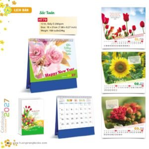 Lịch Bàn Chữ M (Có Note 52 Tuần) 2027 HT Mẫu HT79 (18 x 21cm) Quà Tết Gia Đình Sum Vầy Ý Nghĩa in logo doanh nghiệp quà tặng Tết tại Quà Tặng Gia Dụng VN