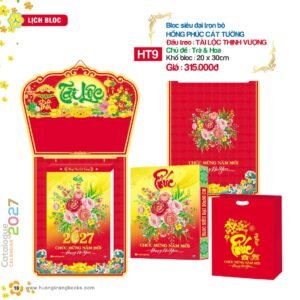 Lịch Bloc Siêu Đại 2027 HT Mẫu HT9 (20 x 30cm) Quà Tết Gia Đình Sum Vầy Ý Nghĩa in logo doanh nghiệp quà tặng Tết tại Quà Tặng Gia Dụng VN