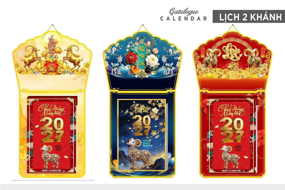 Lịch Khánh Gỗ Lamina 2 Đầu 2027 LM2D_006 - Quà Tặng Gia Dụng