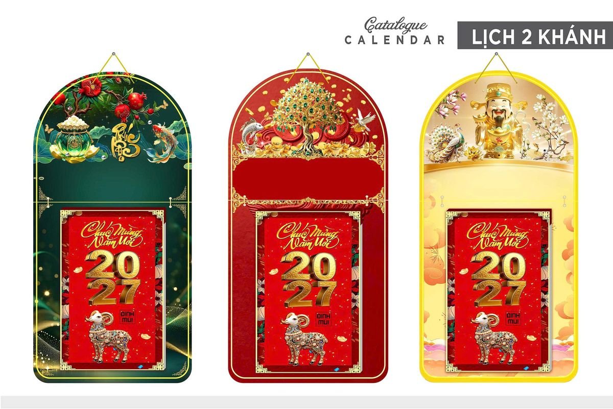 Lịch Khánh Gỗ Lamina 2 Đầu 2027 LM2D_013 - Quà Tặng Gia Dụng