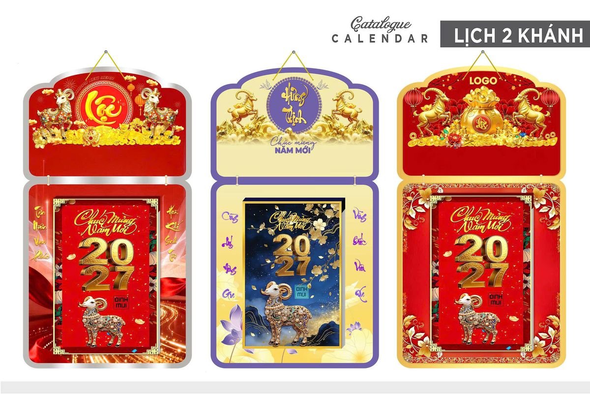 Lịch Khánh Gỗ Lamina 2 Đầu 2027 LM2D_033 - Quà Tặng Gia Dụng