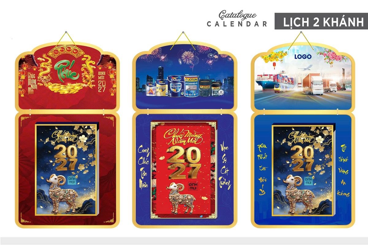 Lịch Khánh Gỗ Lamina 2 Đầu 2027 LM2D_034 - Quà Tặng Gia Dụng