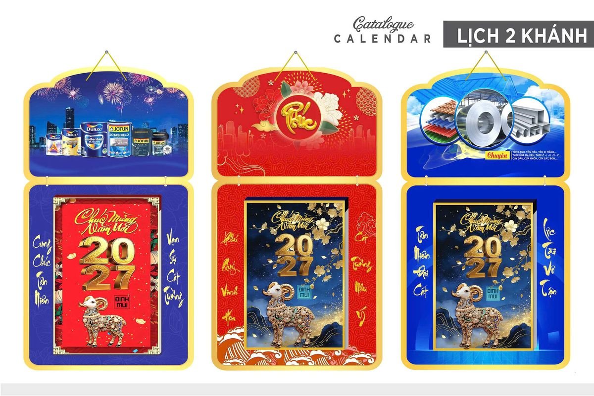 Lịch Khánh Gỗ Lamina 2 Đầu 2027 LM2D_036 - Quà Tặng Gia Dụng