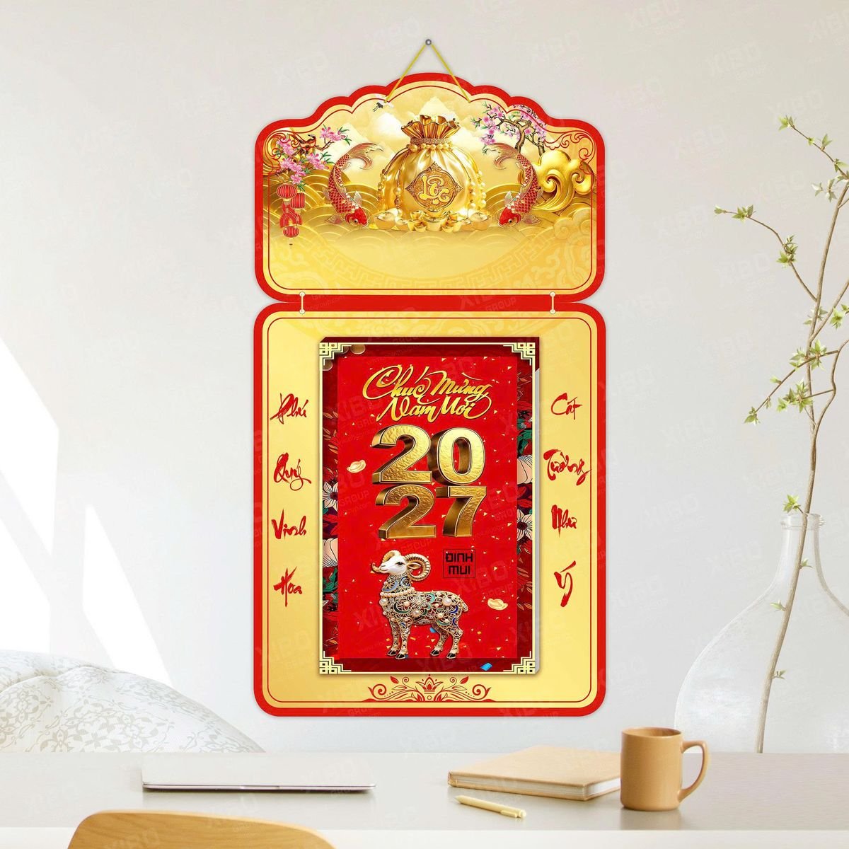 Lịch Khánh Gỗ Lamina 2 Đầu 2027 LM2D_043 - Quà Tặng Gia Dụng