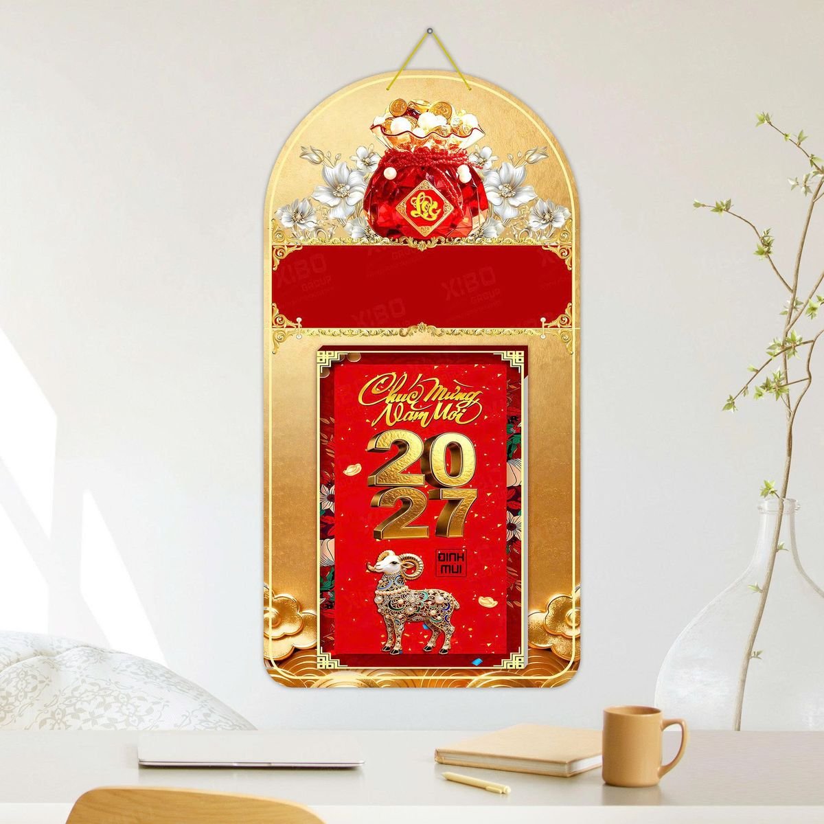 Lịch Khánh Gỗ Lamina 2 Đầu 2027 LM2D_049 - Quà Tặng Gia Dụng