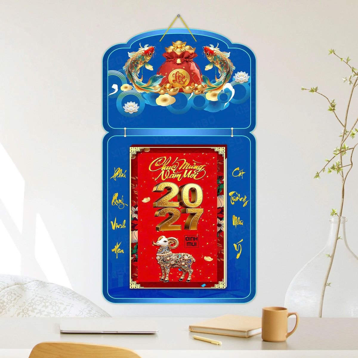 Lịch Khánh Gỗ Lamina 2 Đầu 2027 LM2D_052 - Quà Tặng Gia Dụng