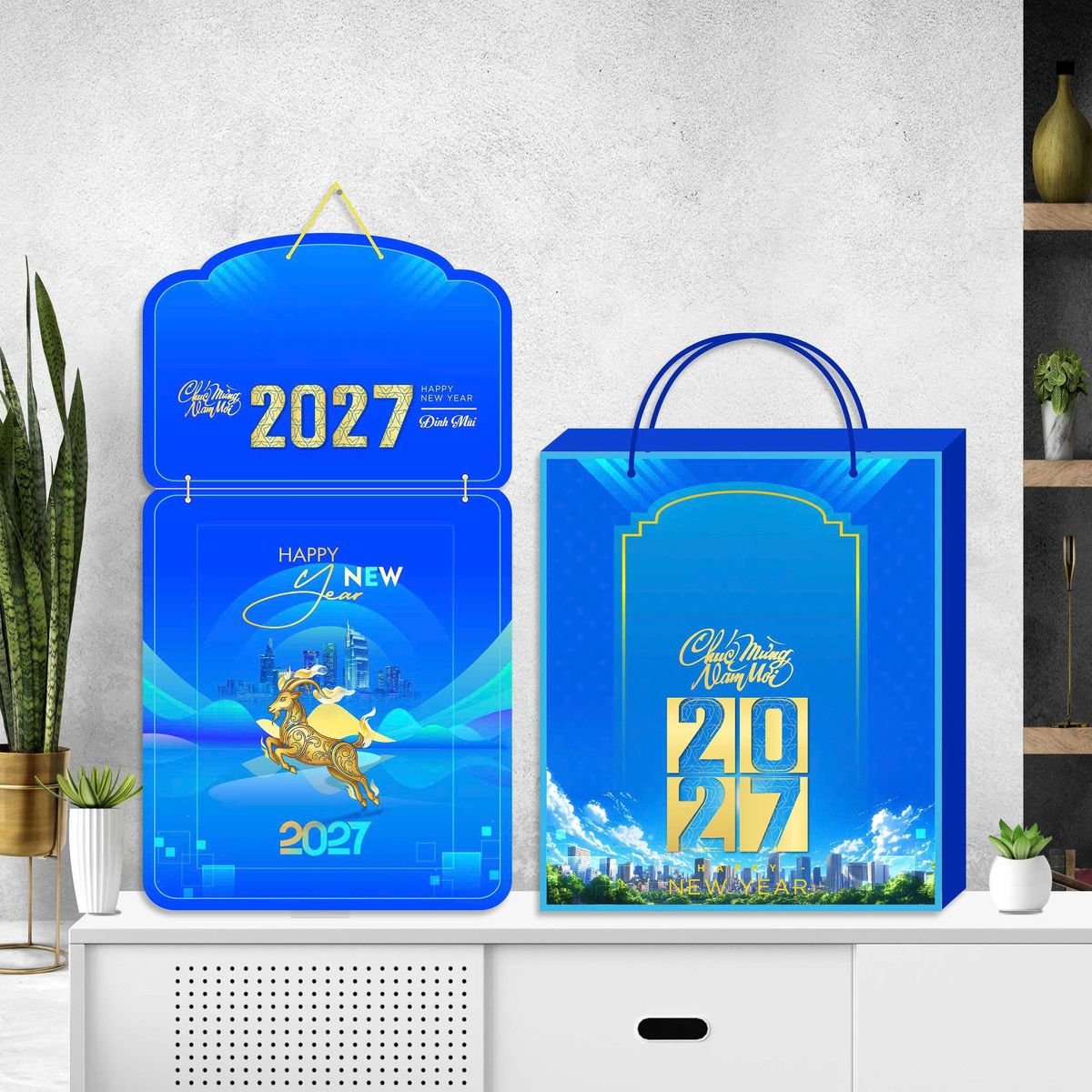 Lịch Khánh Gỗ Lamina 2 Đầu 2027 LM2D_056 - Quà Tặng Gia Dụng