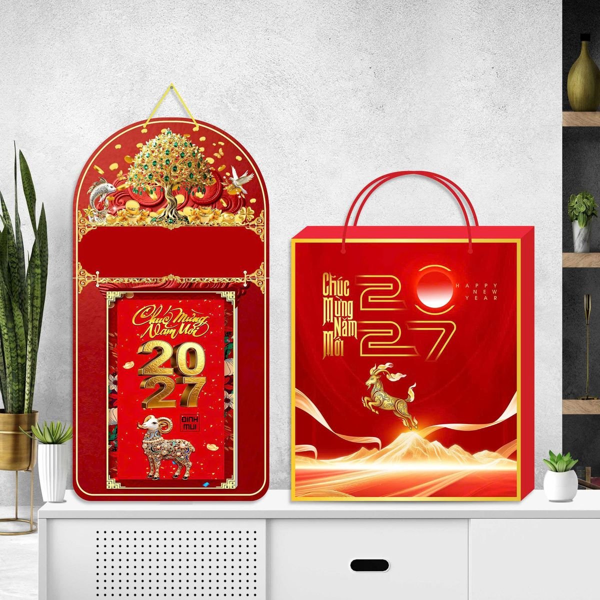 Lịch Khánh Gỗ Lamina 2 Đầu 2027 LM2D_058 - Quà Tặng Gia Dụng