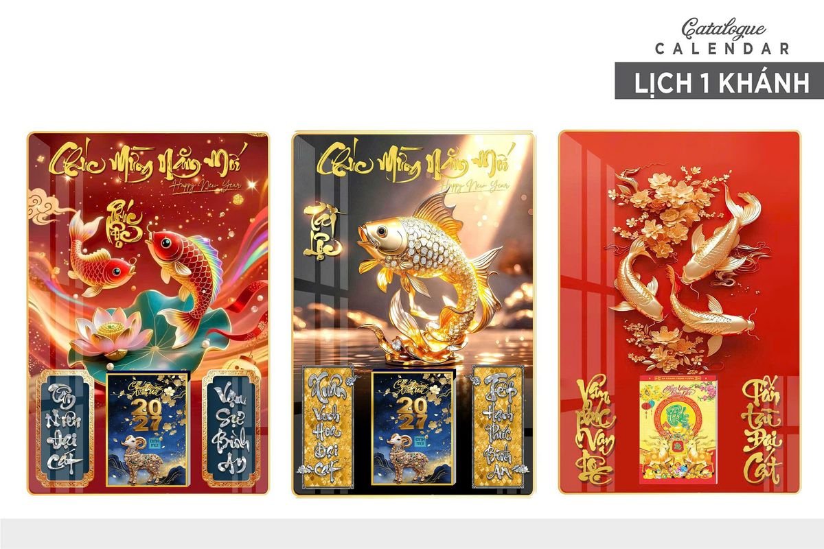 Lịch Gỗ Lamina Cao Cấp 40x60cm 2027 LM406_006 - Quà Tặng Gia Dụng
