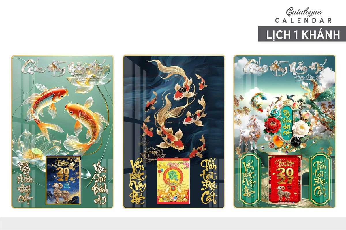 Lịch Gỗ Lamina Cao Cấp 40x60cm 2027 LM406_007 - Quà Tặng Gia Dụng
