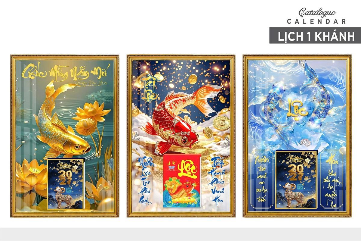 Lịch Gỗ Lamina Cao Cấp 40x60cm 2027 LM406_009 - Quà Tặng Gia Dụng