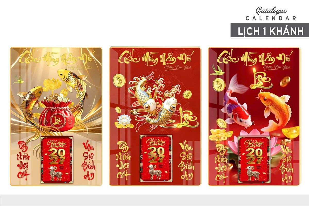 Lịch Gỗ Lamina Cao Cấp 40x60cm 2027 LM406_010 - Quà Tặng Gia Dụng
