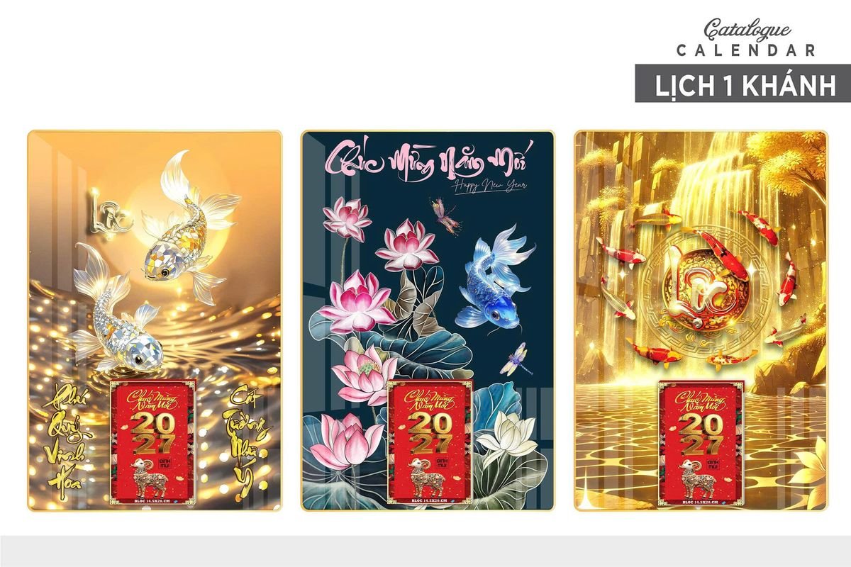 Lịch Gỗ Lamina Cao Cấp 40x60cm 2027 LM406_011 - Quà Tặng Gia Dụng