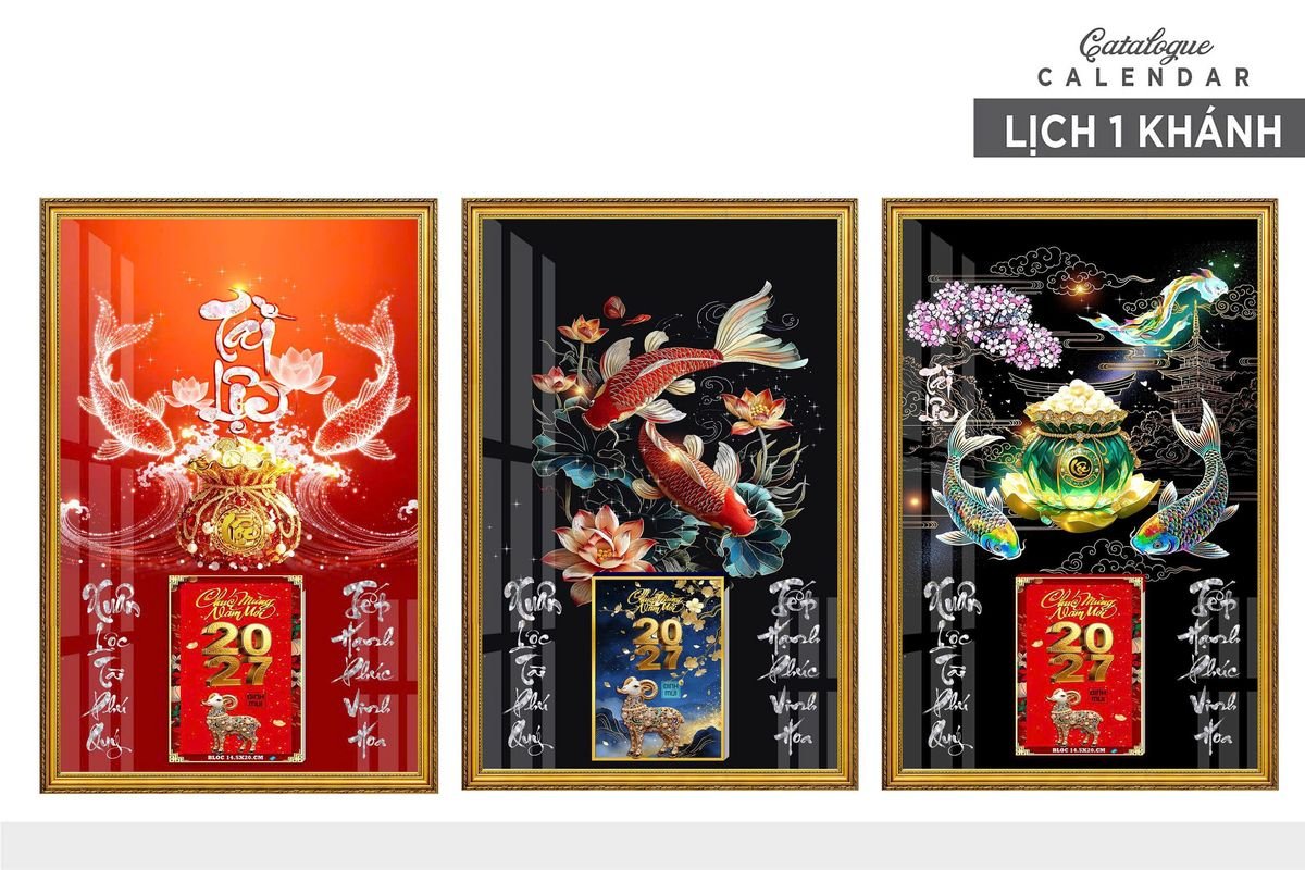 Lịch Gỗ Lamina Cao Cấp 40x60cm 2027 LM406_012 - Quà Tặng Gia Dụng