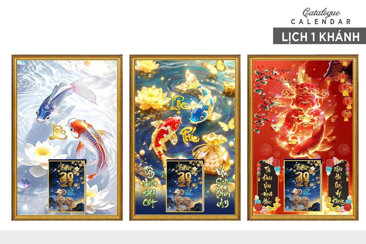Lịch Gỗ Lamina Cao Cấp 40x60cm 2027 LM406_014 - Quà Tặng Gia Dụng
