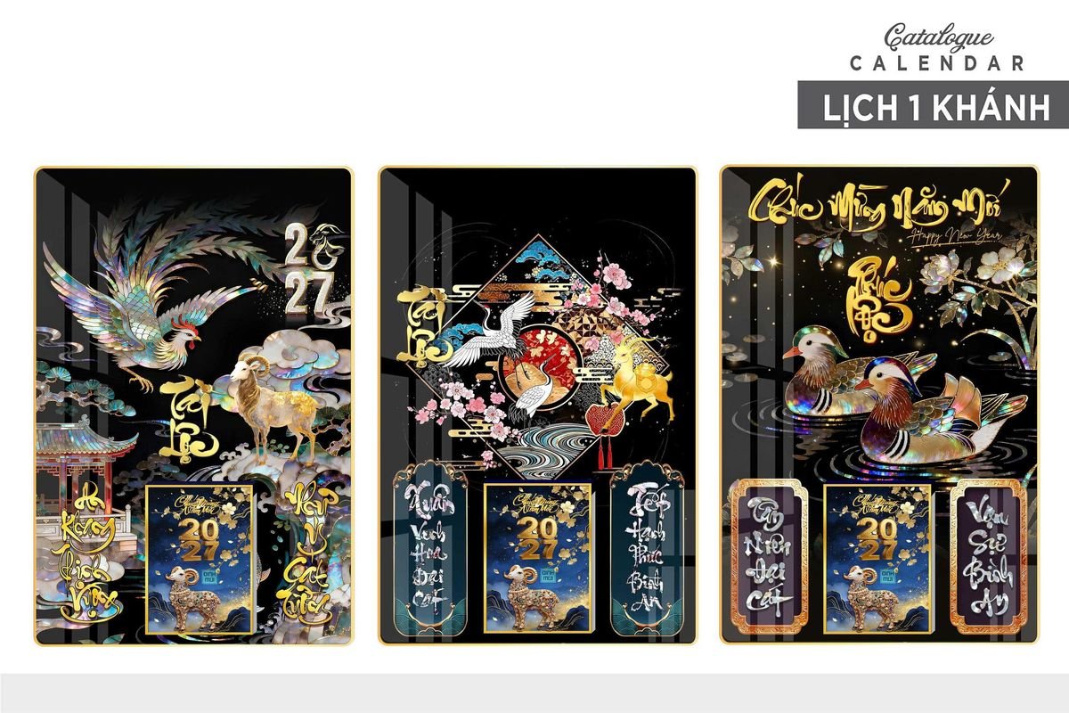 Lịch Gỗ Lamina Cao Cấp 40x60cm 2027 LM406_017 - Quà Tặng Gia Dụng