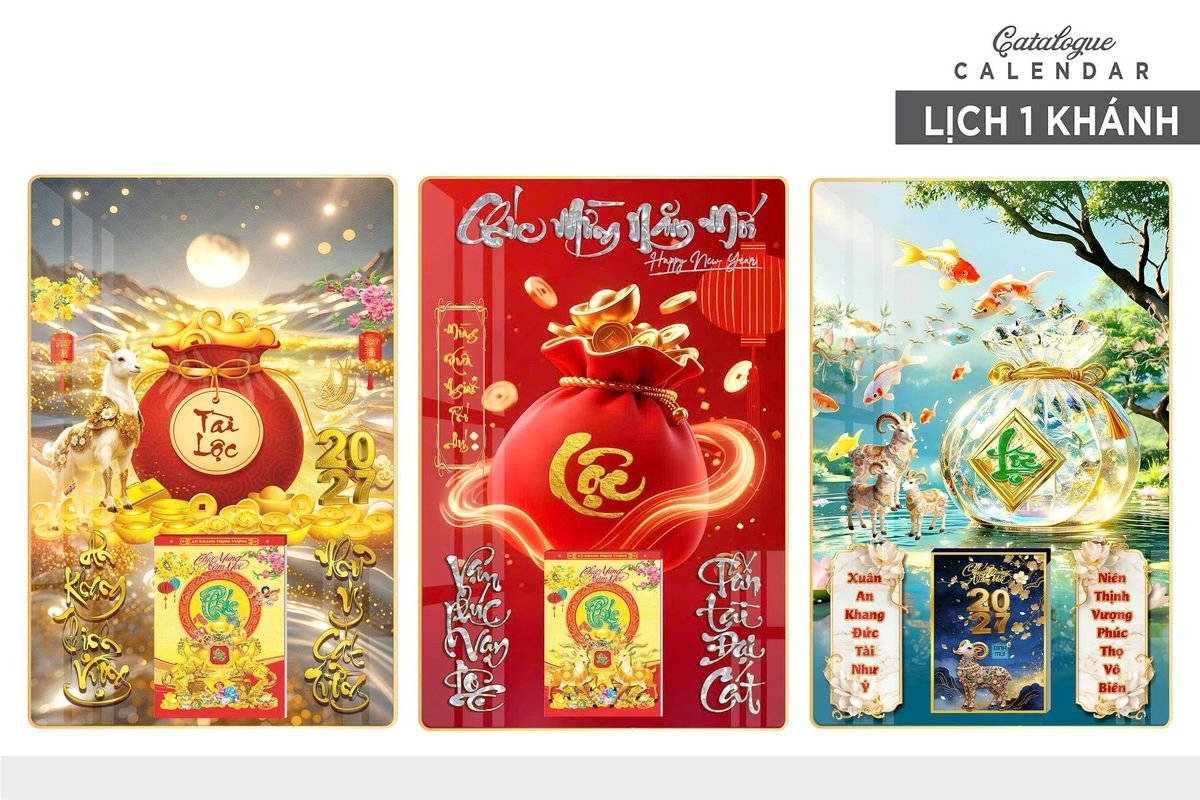 Lịch Gỗ Lamina Cao Cấp 40x60cm 2027 LM406_020 - Quà Tặng Gia Dụng