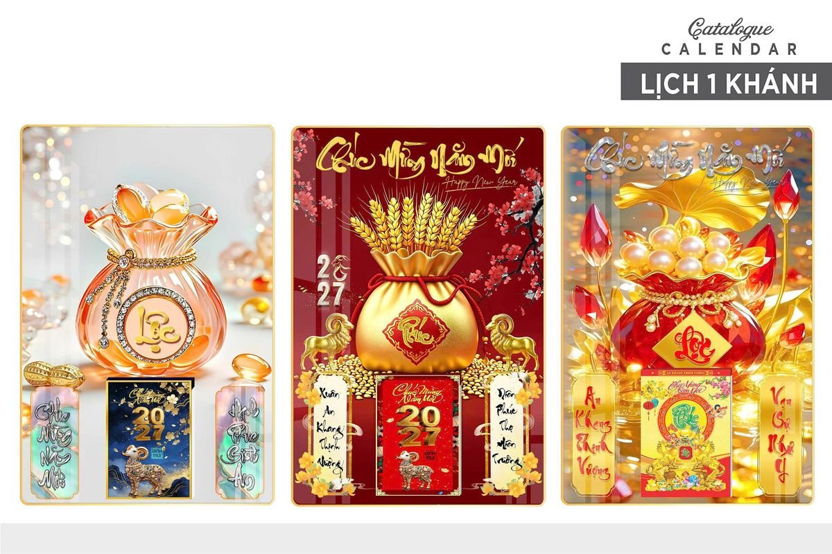 Lịch Gỗ Lamina Cao Cấp 40x60cm 2027 LM406_022 - Quà Tặng Gia Dụng