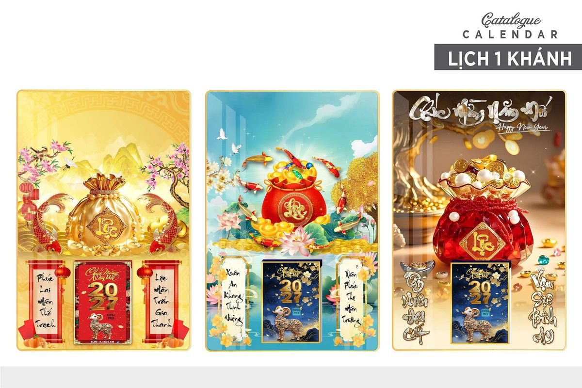 Lịch Gỗ Lamina Cao Cấp 40x60cm 2027 LM406_028 - Quà Tặng Gia Dụng