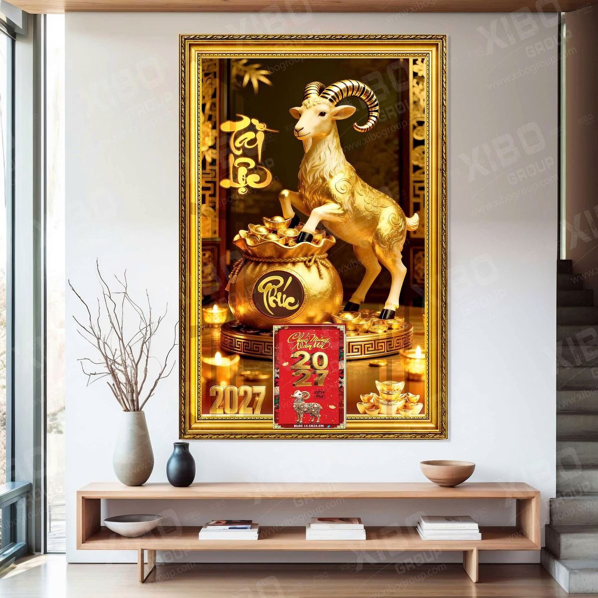 Lịch Gỗ Lamina Cao Cấp 40x60cm 2027 LM406_032 - Quà Tặng Gia Dụng