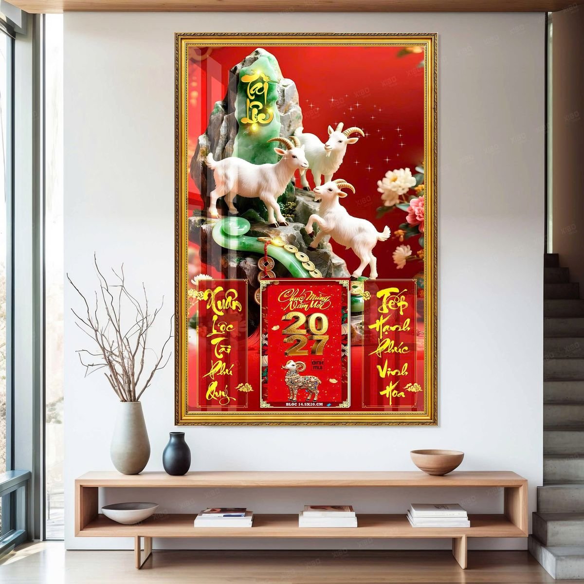 Lịch Gỗ Lamina Cao Cấp 40x60cm 2027 LM406_033 - Quà Tặng Gia Dụng