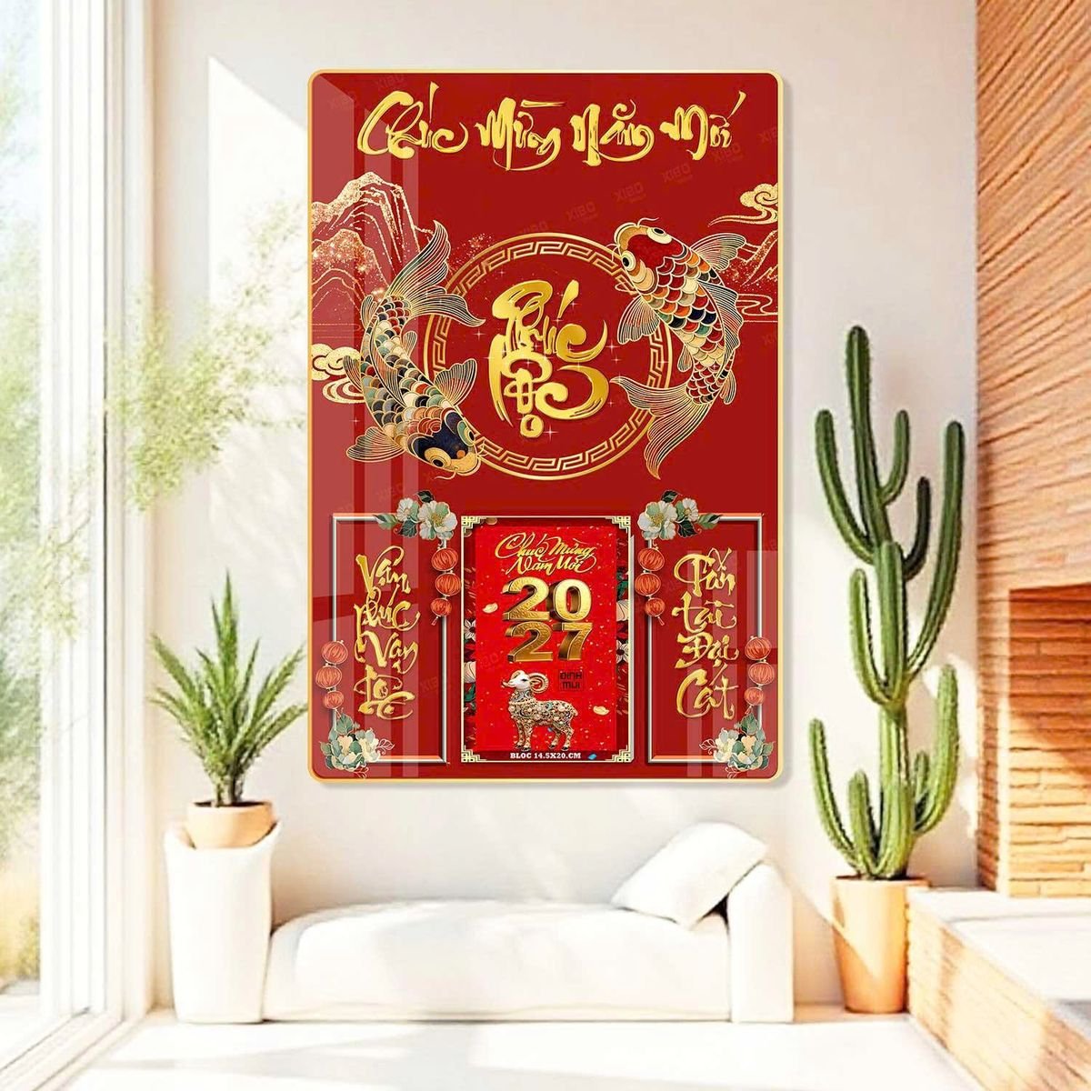 Lịch Gỗ Lamina Cao Cấp 40x60cm 2027 LM406_034 - Quà Tặng Gia Dụng
