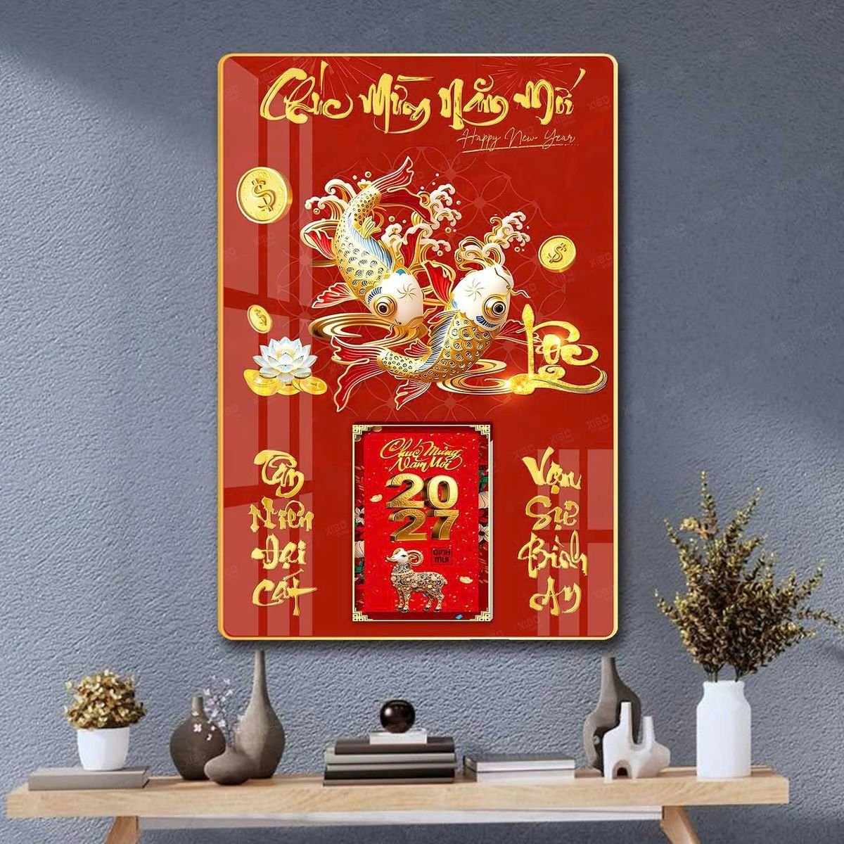 Lịch Gỗ Lamina Cao Cấp 40x60cm 2027 LM406_036 - Quà Tặng Gia Dụng