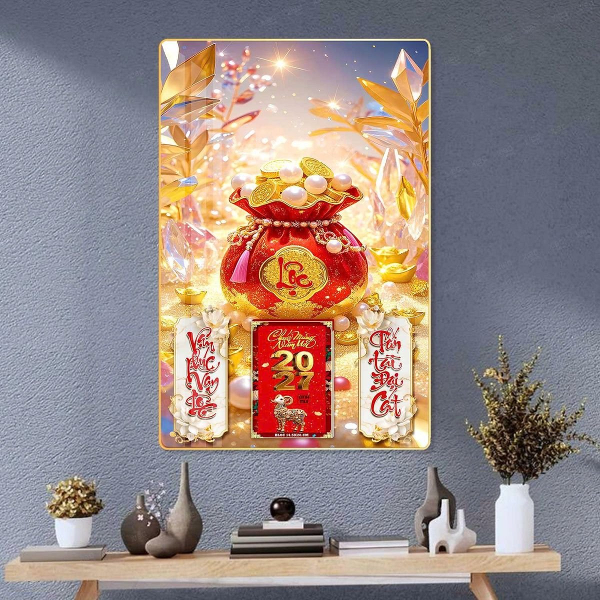 Lịch Gỗ Lamina Cao Cấp 40x60cm 2027 LM406_038 - Quà Tặng Gia Dụng