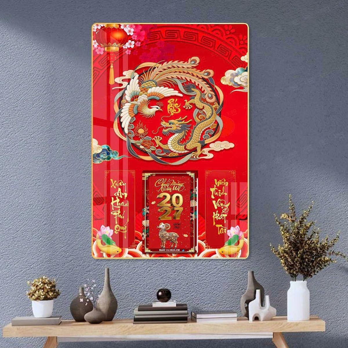 Lịch Gỗ Lamina Cao Cấp 40x60cm 2027 LM406_041 - Quà Tặng Gia Dụng