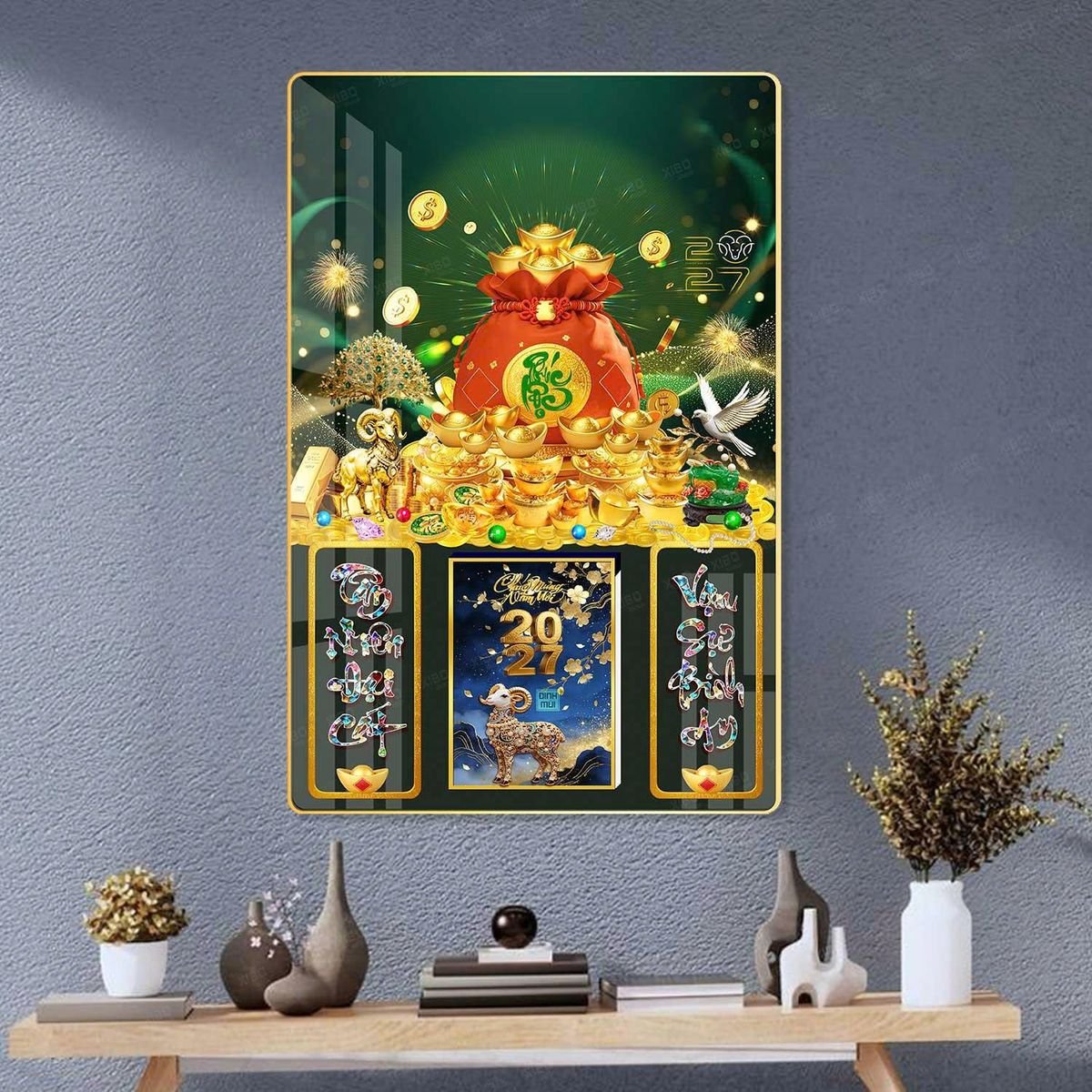 Lịch Gỗ Lamina Cao Cấp 40x60cm 2027 LM406_042 - Quà Tặng Gia Dụng