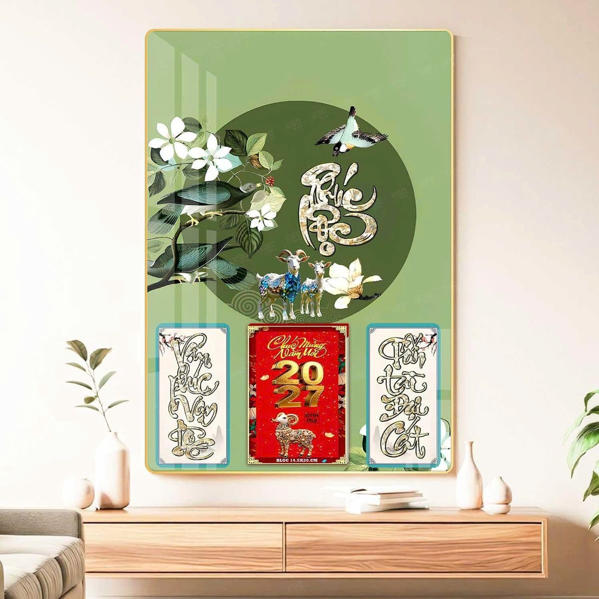 Lịch Gỗ Lamina Cao Cấp 40x60cm 2027 LM406_048 - Quà Tặng Gia Dụng