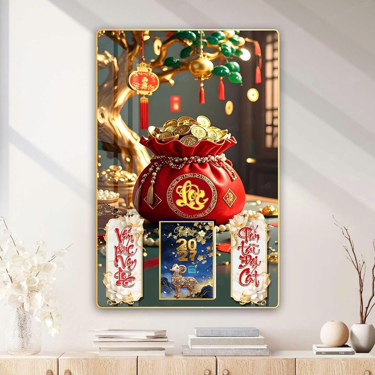 Lịch Gỗ Lamina Cao Cấp 40x60cm 2027 LM406_052 - Quà Tặng Gia Dụng