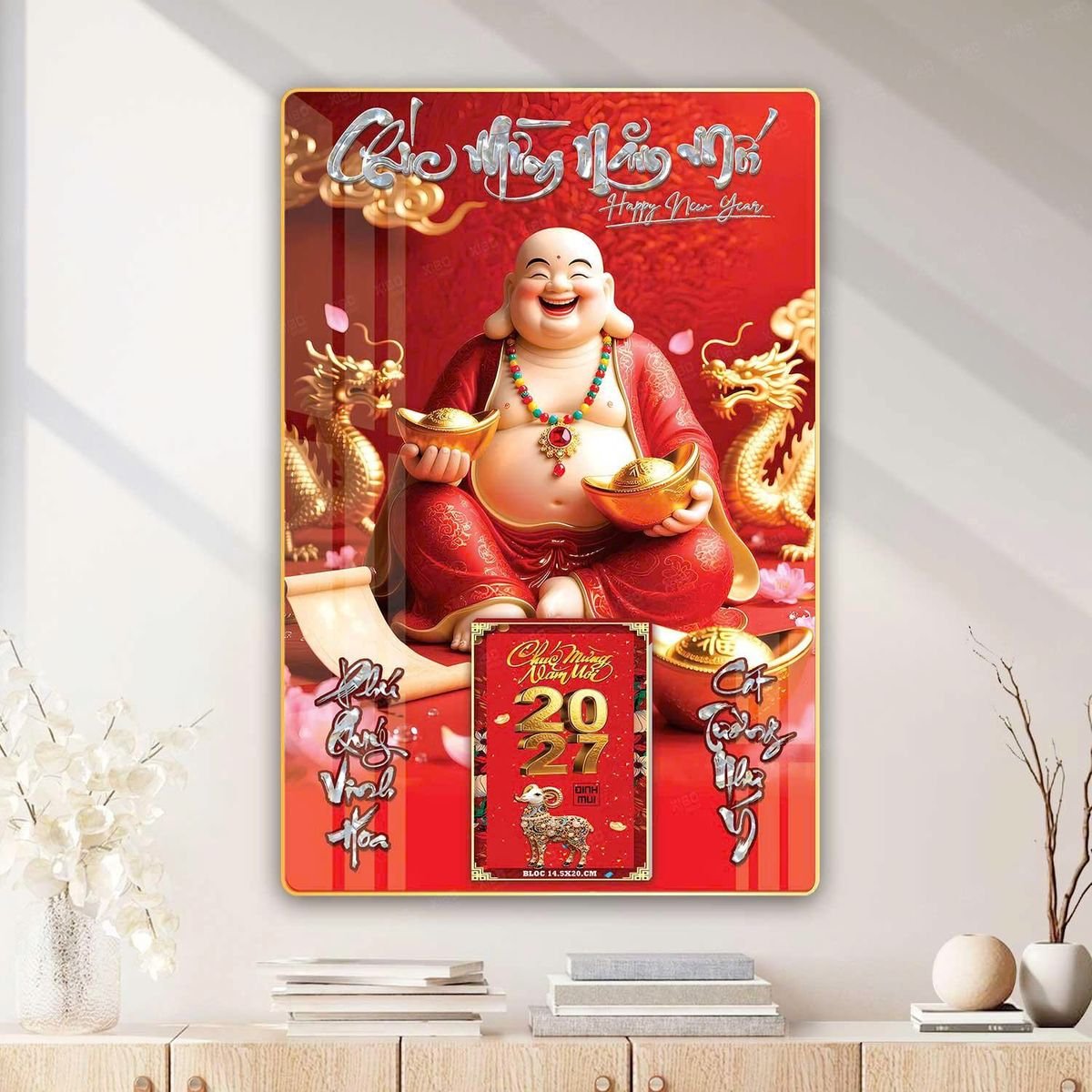 Lịch Gỗ Lamina Cao Cấp 40x60cm 2027 LM406_053 - Quà Tặng Gia Dụng