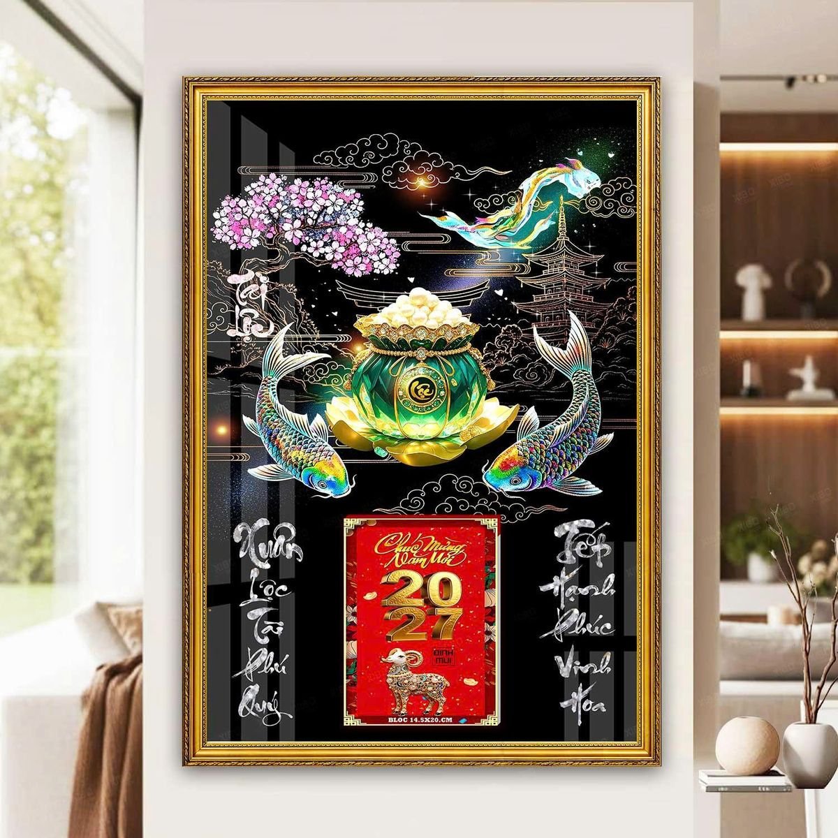 Lịch Gỗ Lamina Cao Cấp 40x60cm 2027 LM406_055 - Quà Tặng Gia Dụng