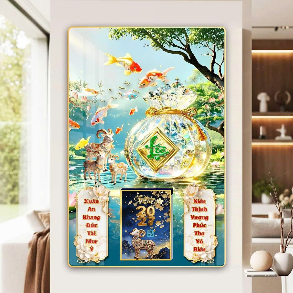 Lịch Gỗ Lamina Cao Cấp 40x60cm 2027 LM406_056 - Quà Tặng Gia Dụng