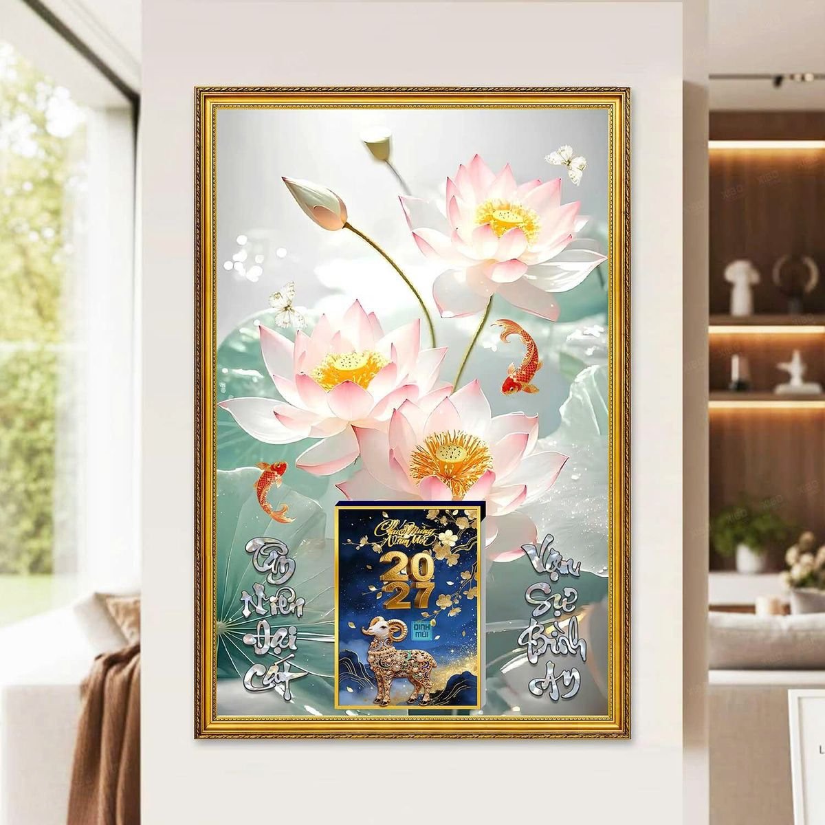 Lịch Gỗ Lamina Cao Cấp 40x60cm 2027 LM406_057 - Quà Tặng Gia Dụng