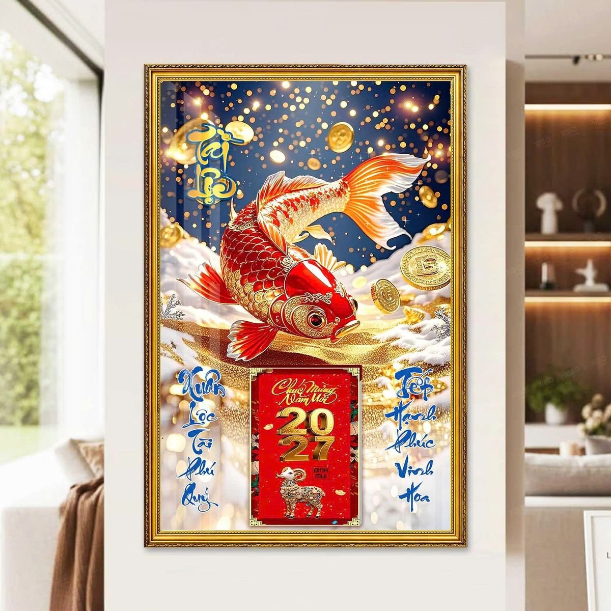 Lịch Gỗ Lamina Cao Cấp 40x60cm 2027 LM406_058 - Quà Tặng Gia Dụng