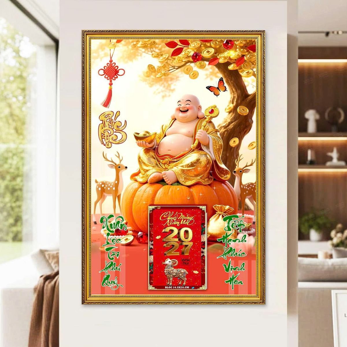 Lịch Gỗ Lamina Cao Cấp 40x60cm 2027 LM406_059 - Quà Tặng Gia Dụng