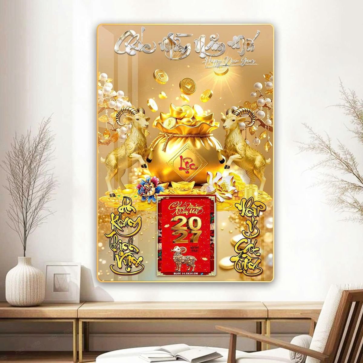 Lịch Gỗ Lamina Cao Cấp 40x60cm 2027 LM406_067 - Quà Tặng Gia Dụng